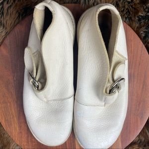 Trippen White leather Side Strap Ankle Maccasan